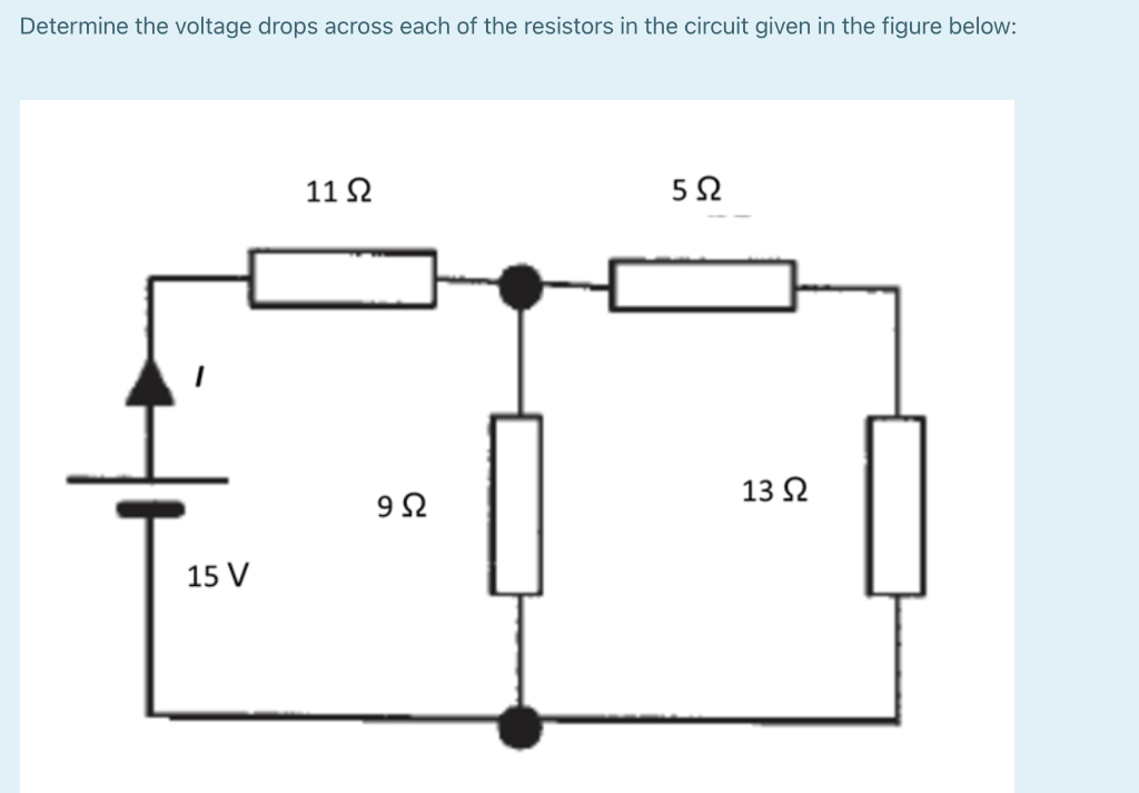 Solved Determine the voltage drops across each of the | Chegg.com