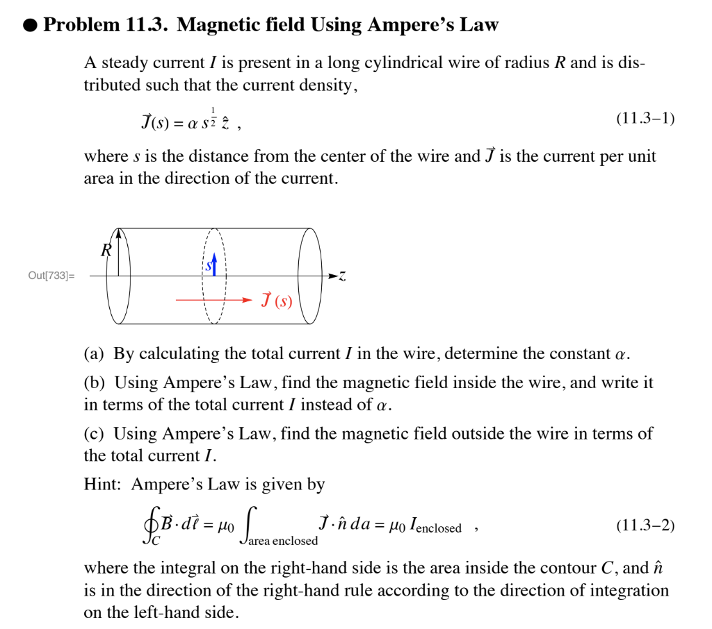 Solved Problem 11.3. Magnetic field Using Ampere's Law A | Chegg.com