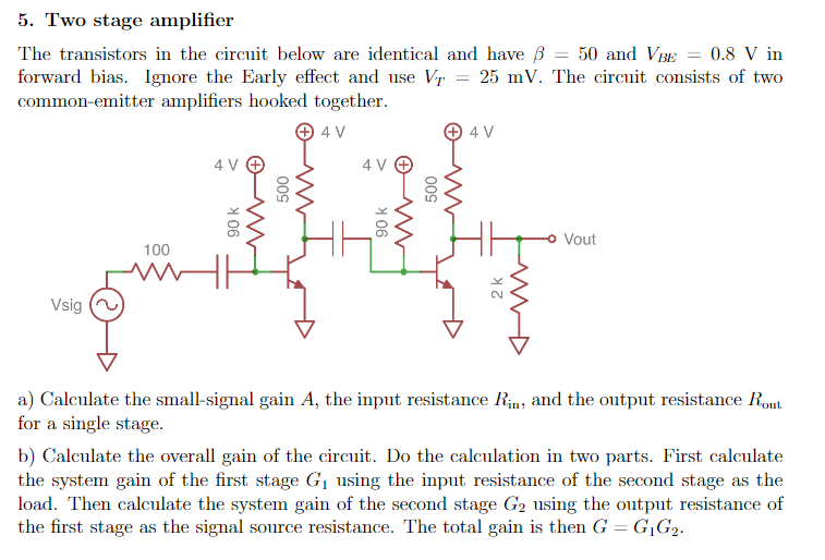 Solved 3. BJT amplifier The transistor in the circuit below | Chegg.com