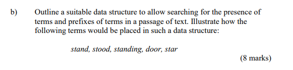 Solved b) Outline a suitable data structure to allow | Chegg.com