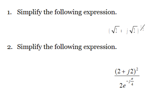 Solved 1. Simplify The Following Expression. 2. Simplify The | Chegg.com