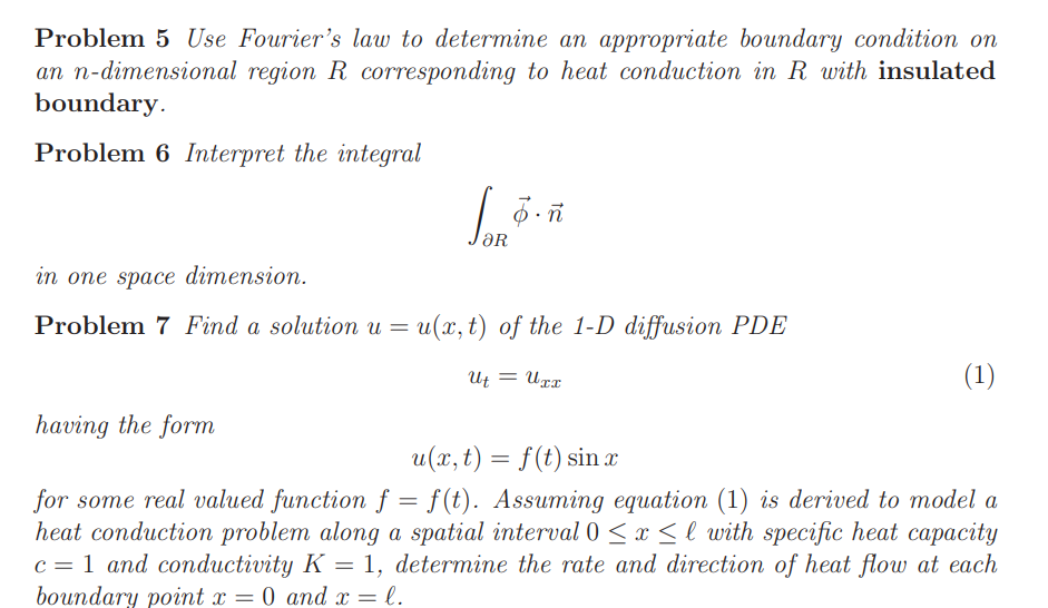 Solved Problem 5 Use Fourier's law to determine an | Chegg.com