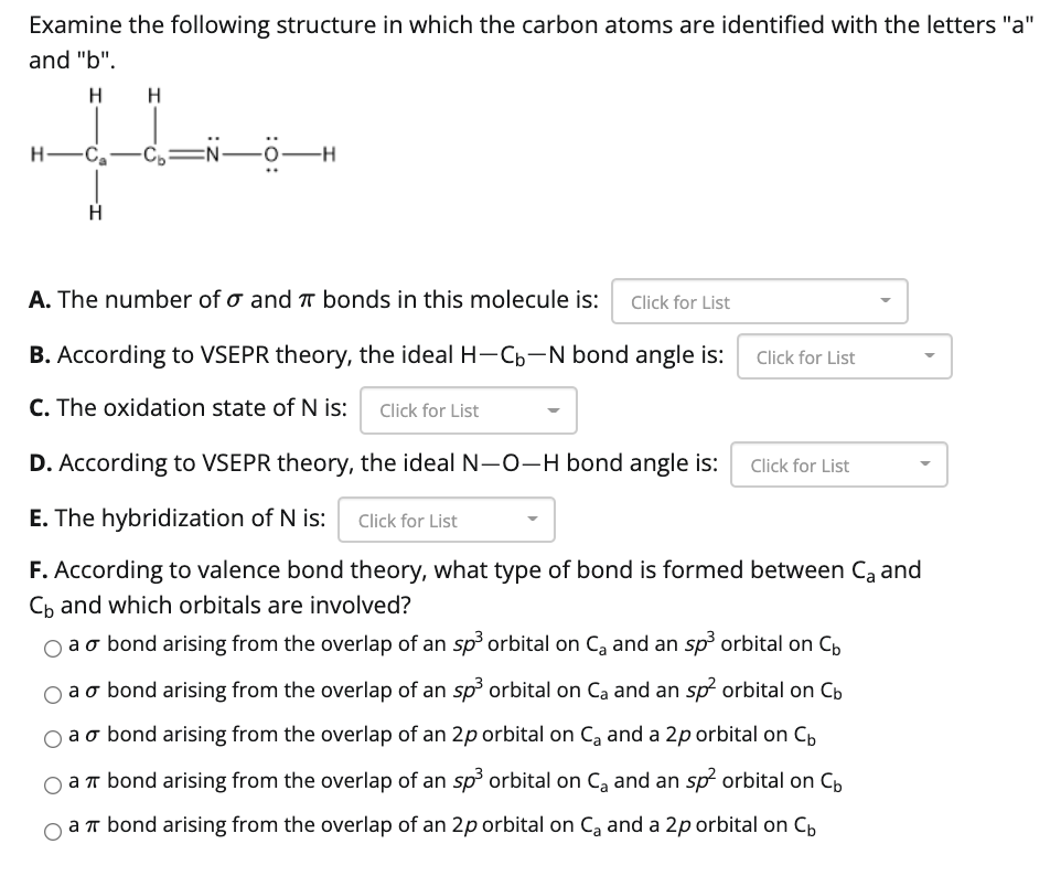 Solved Examine the following structure in which the carbon | Chegg.com