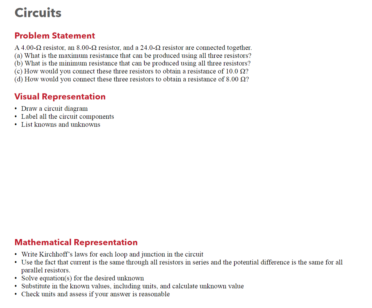 Solved Circuits Problem Statement A 4.00-12 resistor, an | Chegg.com