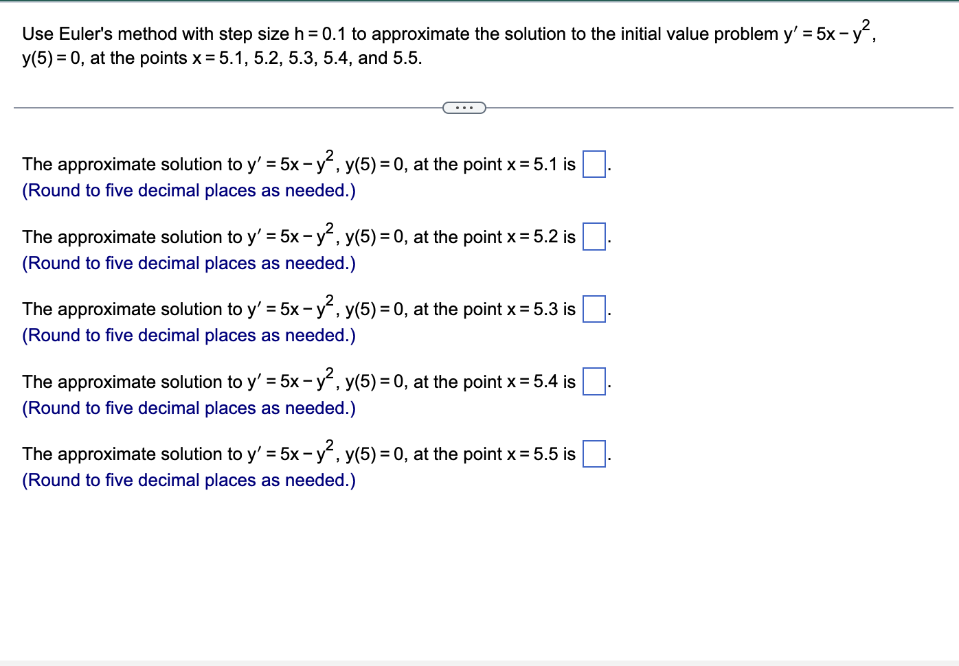 Solved Use Euler's Method With Step Size H=0.1 To | Chegg.com