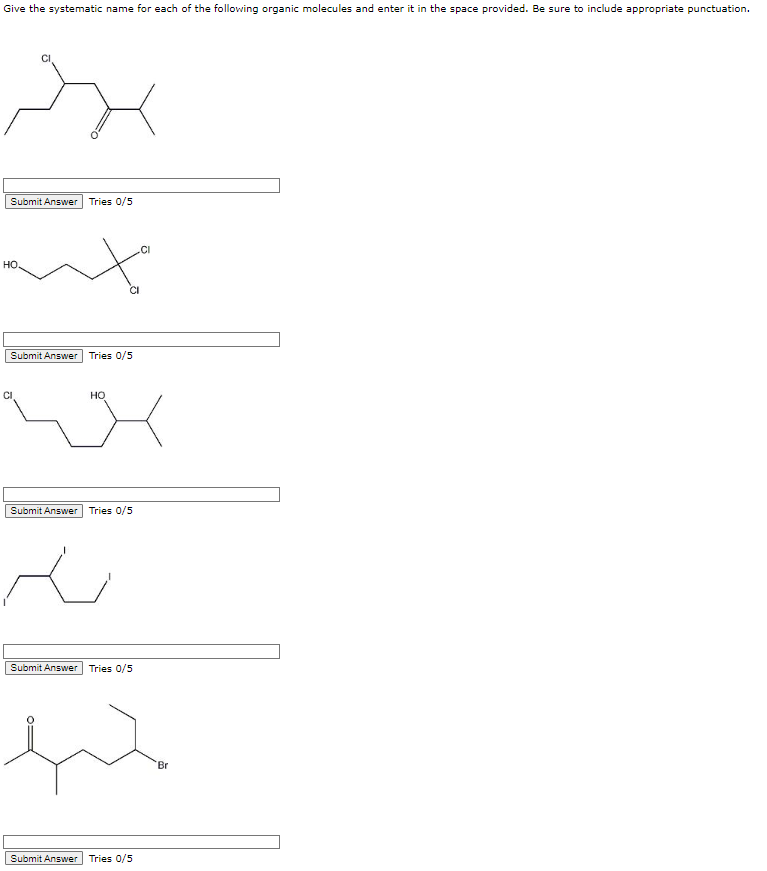 Solved Give the systematic name for each of the following | Chegg.com