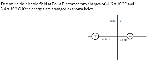 Solved Determine the electric field at Point P ﻿between two | Chegg.com