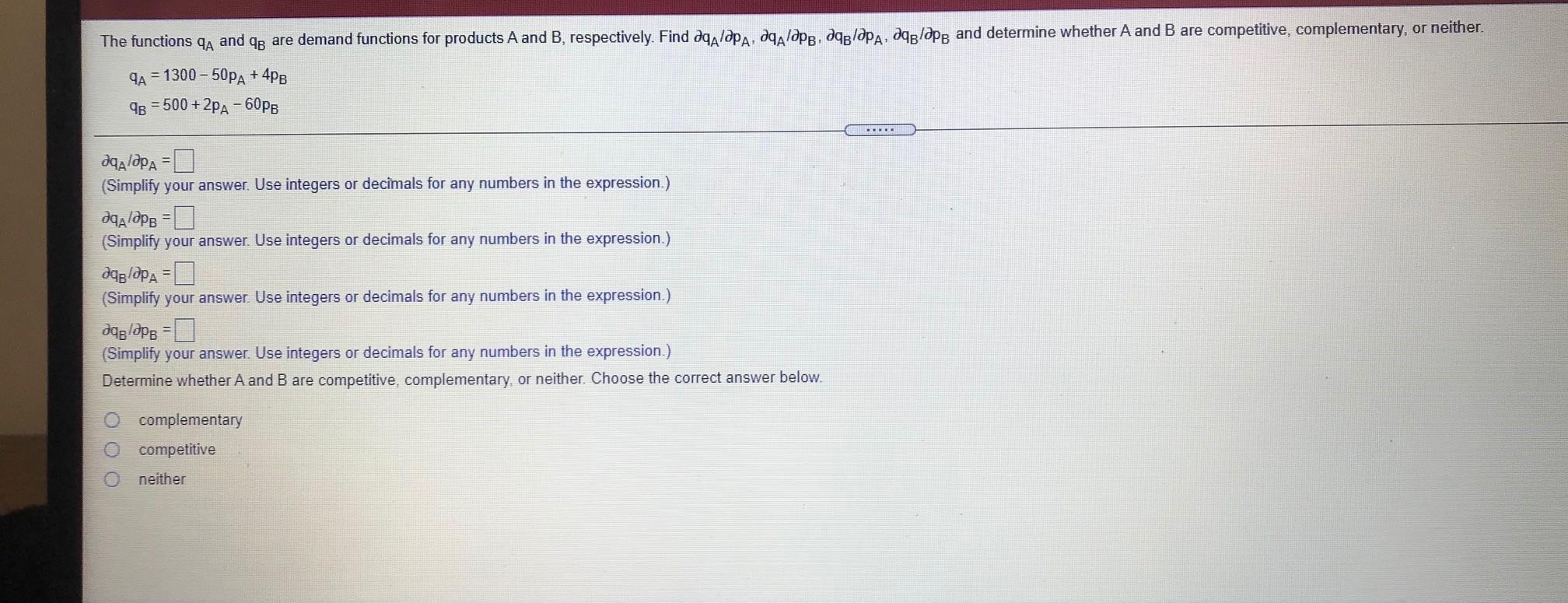 Solved A The Functions A And B Are Demand Functions For | Chegg.com