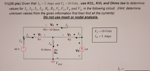 Solved Given that / = 4 amps when Vs = 40 volts and Is = 4