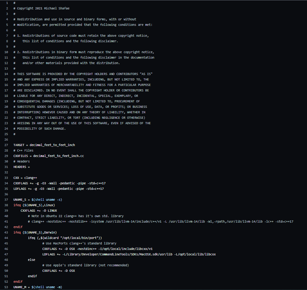 Solved Need code on C++, but test on Ubuntu Decimal Feet to | Chegg.com