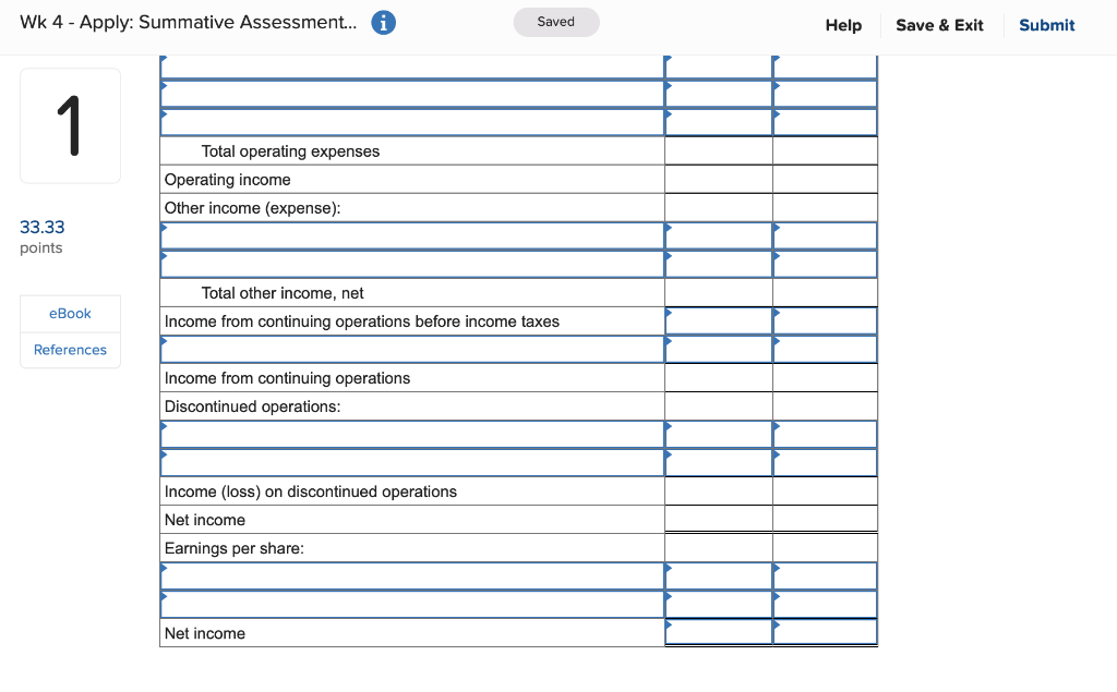 Solved Wk 4 - Apply: Summative Assessment.. Saved Help Save | Chegg.com