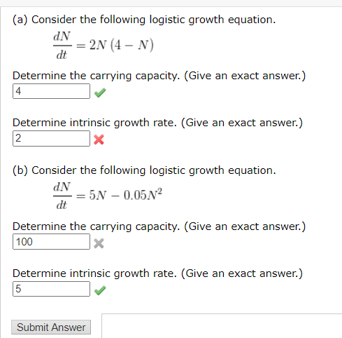 Solved (a) Consider the following logistic growth equation. | Chegg.com
