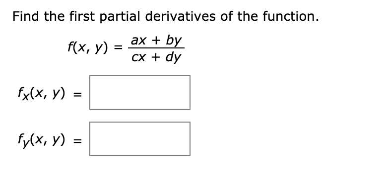 Solved Find the first partial derivatives of the function. | Chegg.com