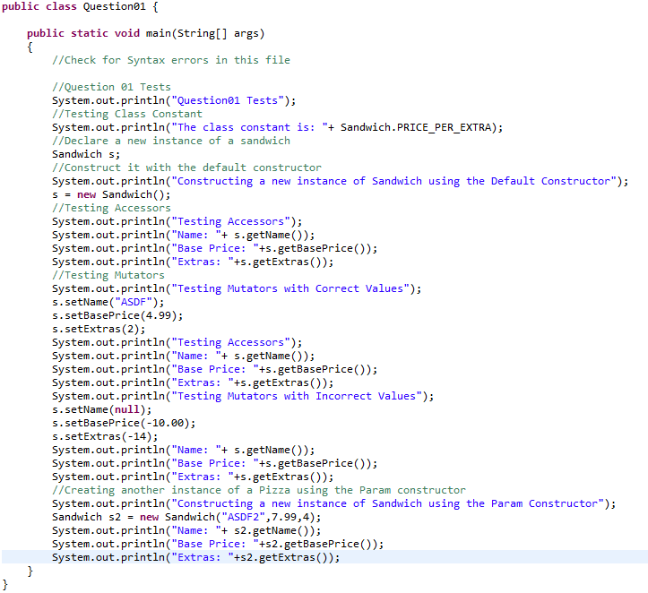 Solved 1. Using the provided code (Questiono1.java and | Chegg.com