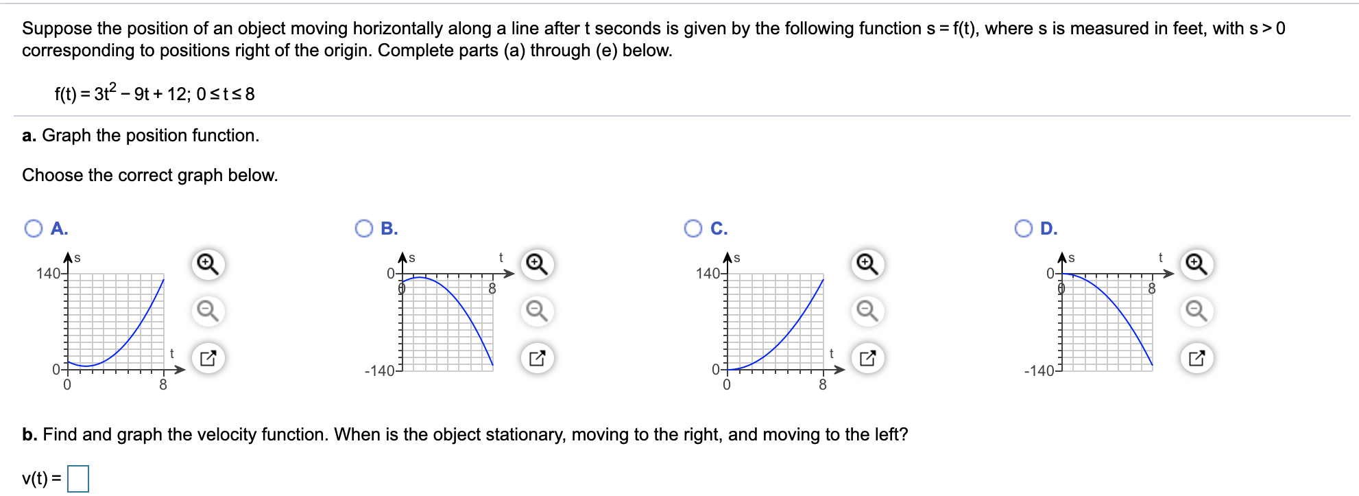 Solved Suppose the position of an object moving horizontally | Chegg.com