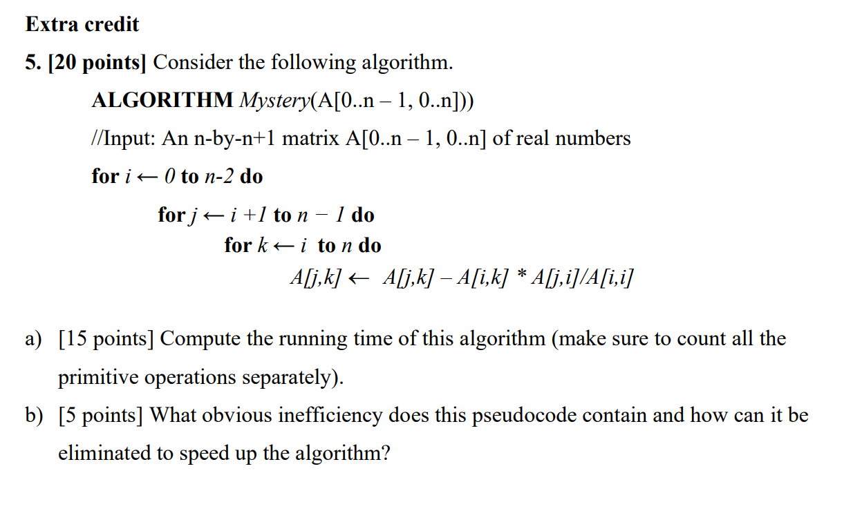 Solved Extra Credit 5 Points Consider The Following Chegg Com