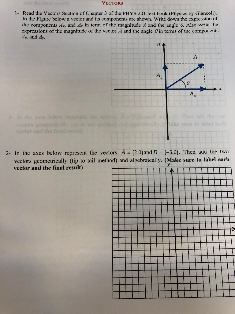 Vector Section Theorem Solved VECTORS 1- Read the Vectors Section of Chapter 3 of | Chegg.com