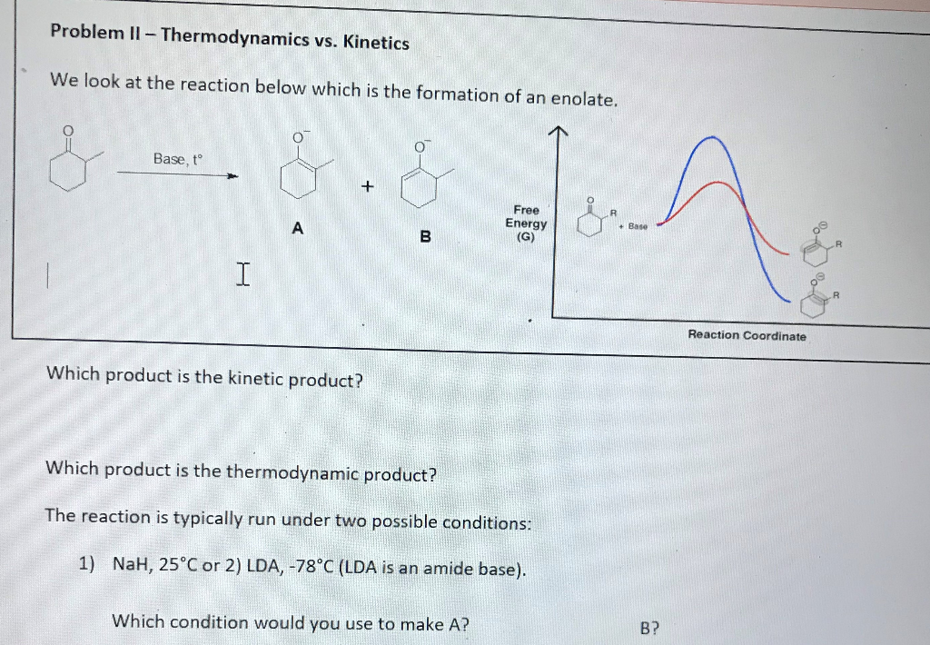 Solved Problem II - Thermodynamics vs. Kinetics We look at | Chegg.com