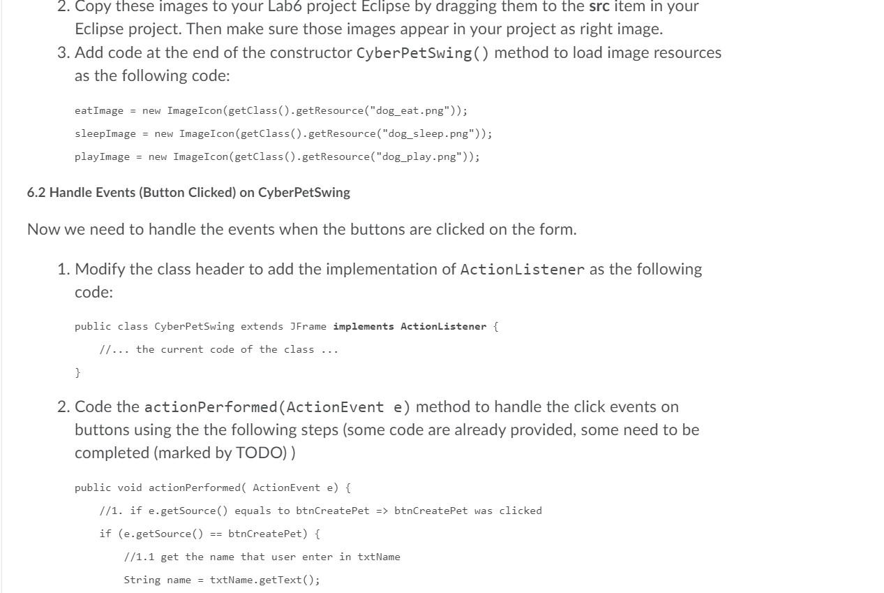 Kindly help me to CREATE THE GUI code in java | Chegg.com