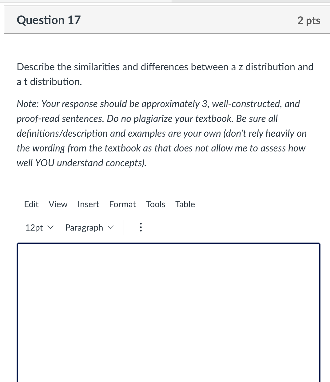 Solved Describe the similarities and differences between a z | Chegg.com