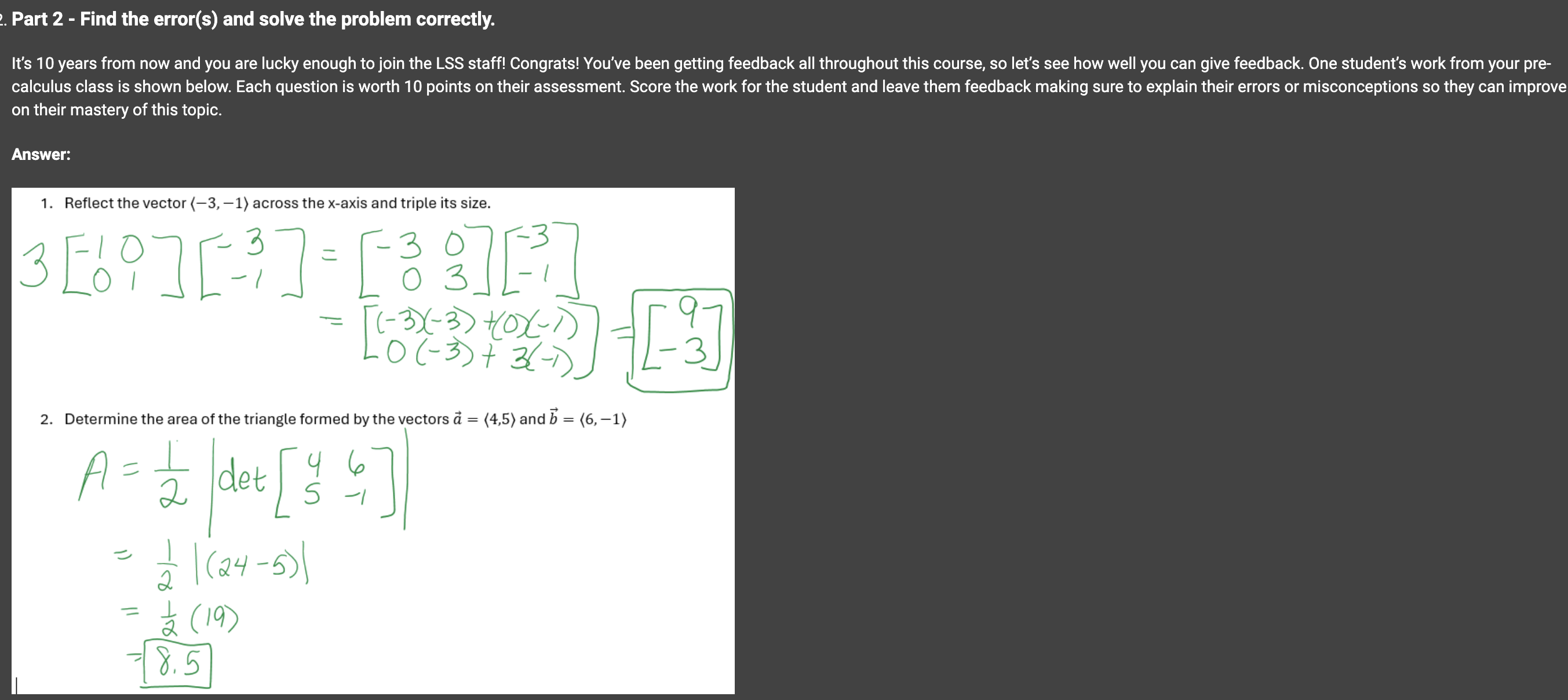 Solved Part 2 - ﻿Find the error(s) ﻿and solve the problem | Chegg.com