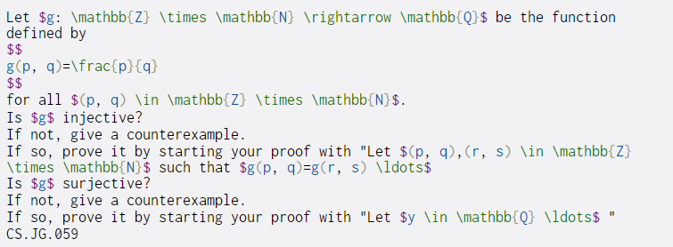 Solved Let $g: \mathbb{Z} \times \mathbb{N} \rightarrow | Chegg.com