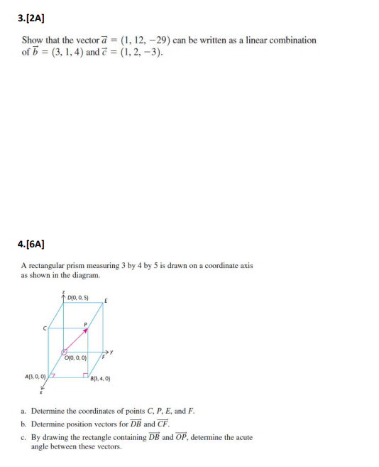 Solved 1.(3A) A(-2, 3, -5) and B(6, 7, 3) are two points in | Chegg.com