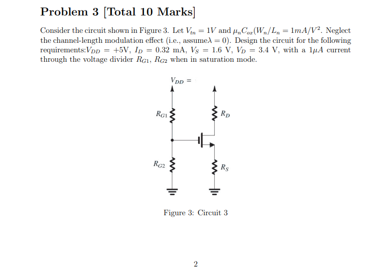 Solved Problem 3 [Total 10 Marks] Consider the circuit shown | Chegg.com