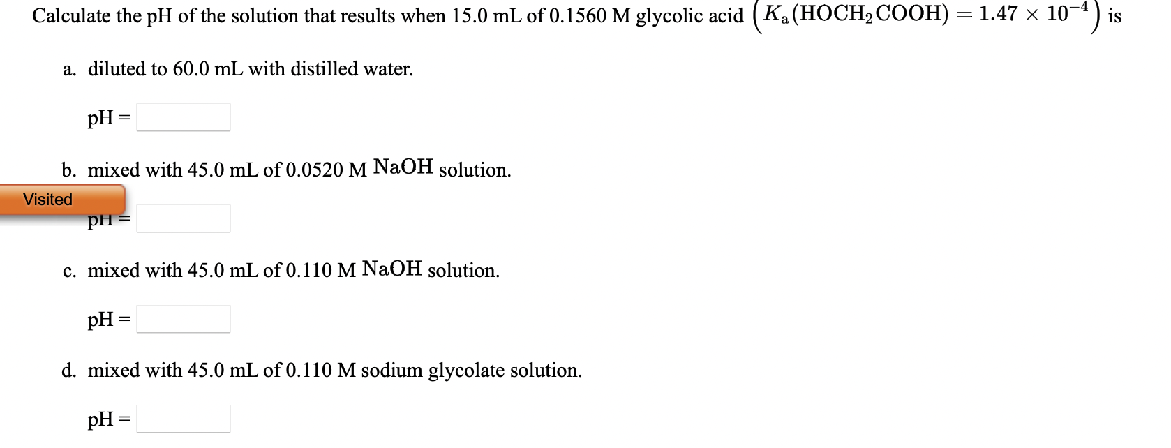 Solved Calculate The PH Of The Solution That Results When Chegg Com