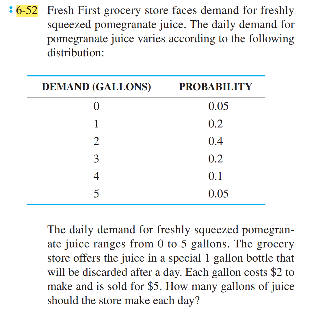 Solved 2 Fresh First grocery store faces demand for freshly | Chegg.com