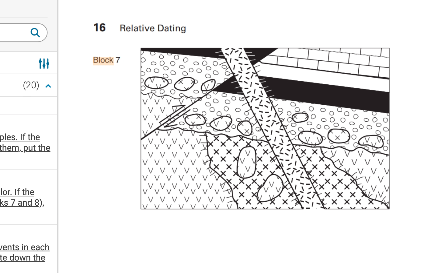 16 Q Relative Dating Block 7 (20) 000 ples. If the them, put the ti At .tt 바 ++ lor. If the ks 7 and 8), Jents in each te dow