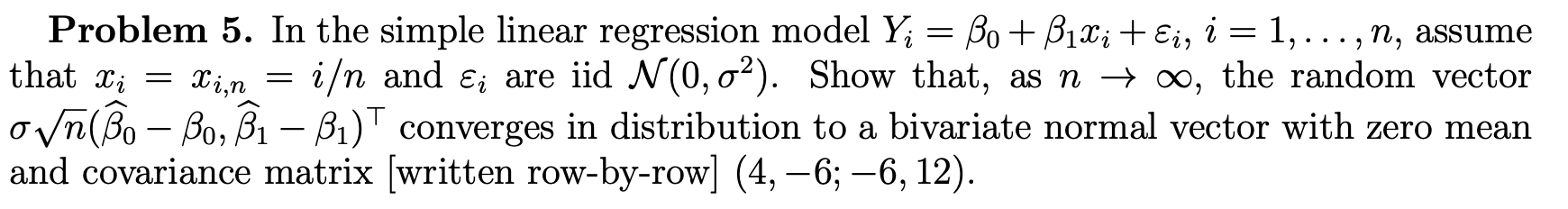 Solved = , - Problem 5. In the simple linear regression | Chegg.com