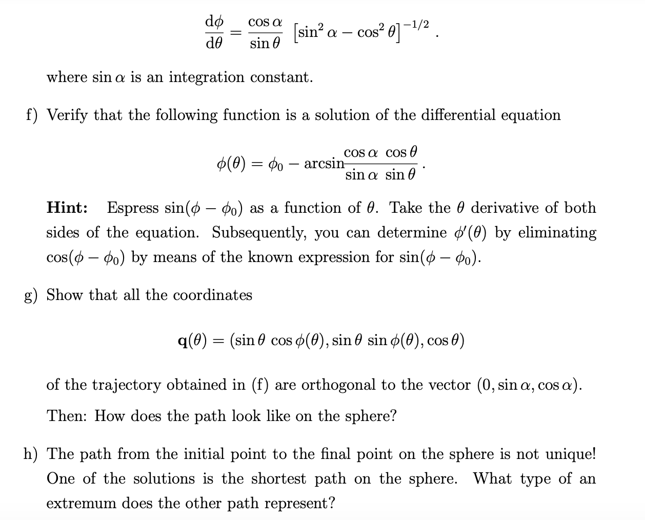 Solved We describe the position on the surface of a | Chegg.com