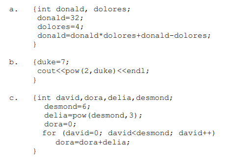 Solved For each of the blocks of code shown below, indicate | Chegg.com