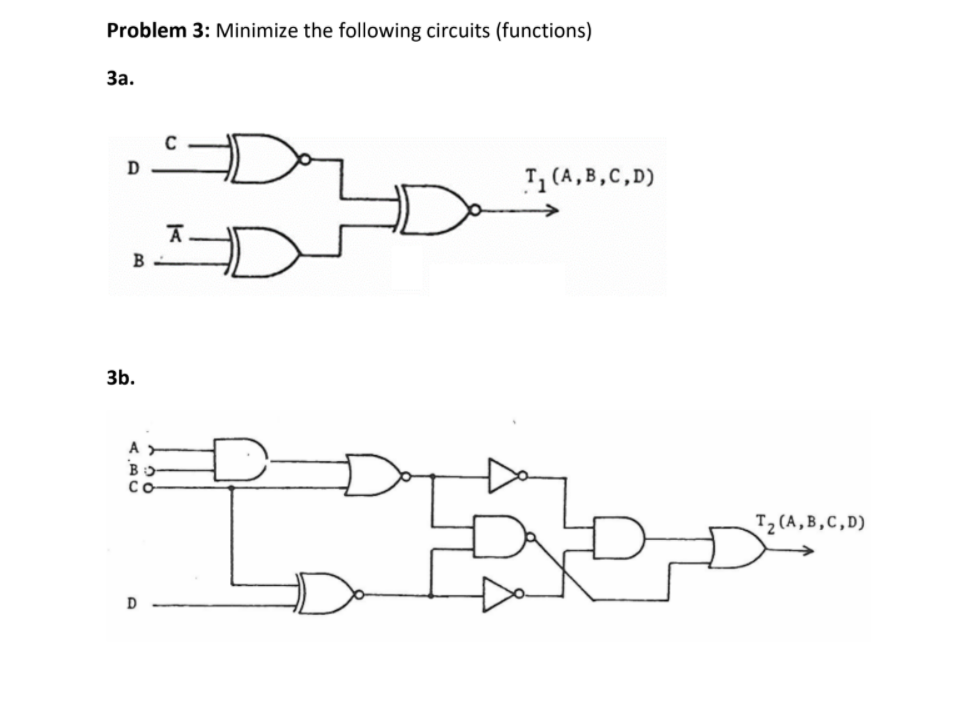 Solved Problem 3: Minimize the following circuits | Chegg.com