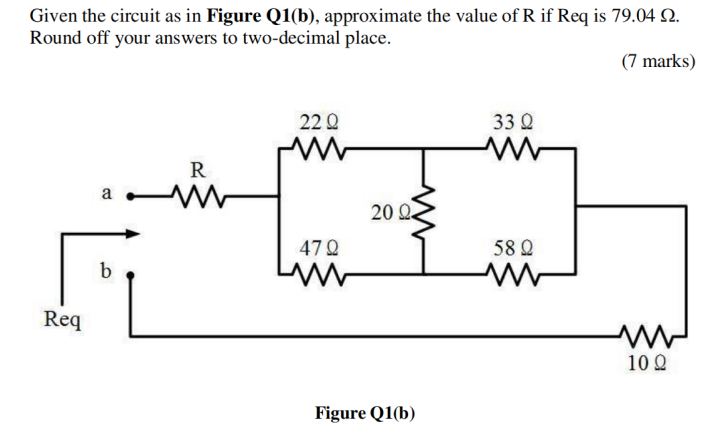 Solved Given The Circuit As In Figure Q1(b), Approximate The | Chegg.com