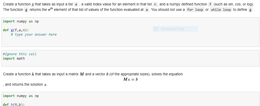 Solved Create a function g that takes as input a list a , a | Chegg.com
