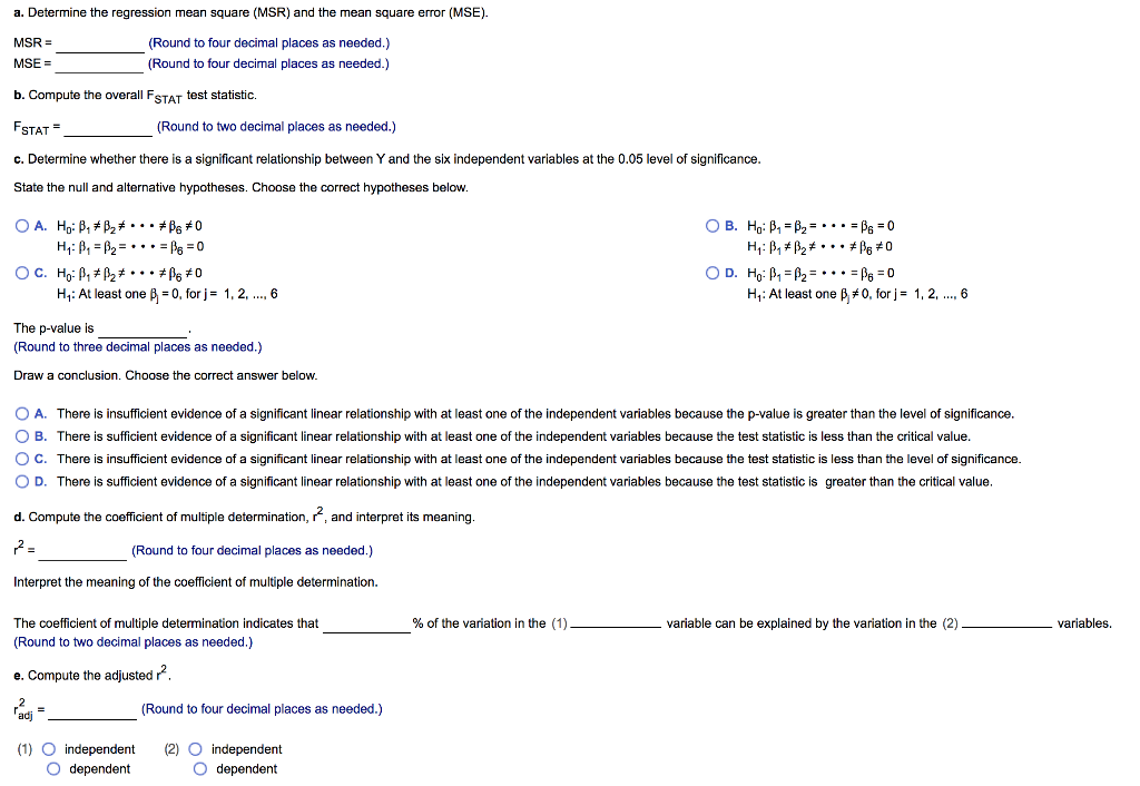 Solved The ANOVA summary table to the right is for a | Chegg.com