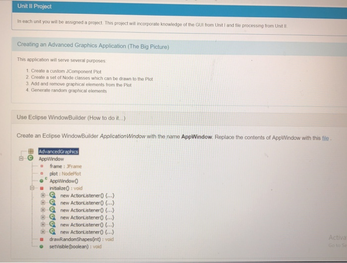 Unit II Project In each unit you will be assigned a | Chegg.com