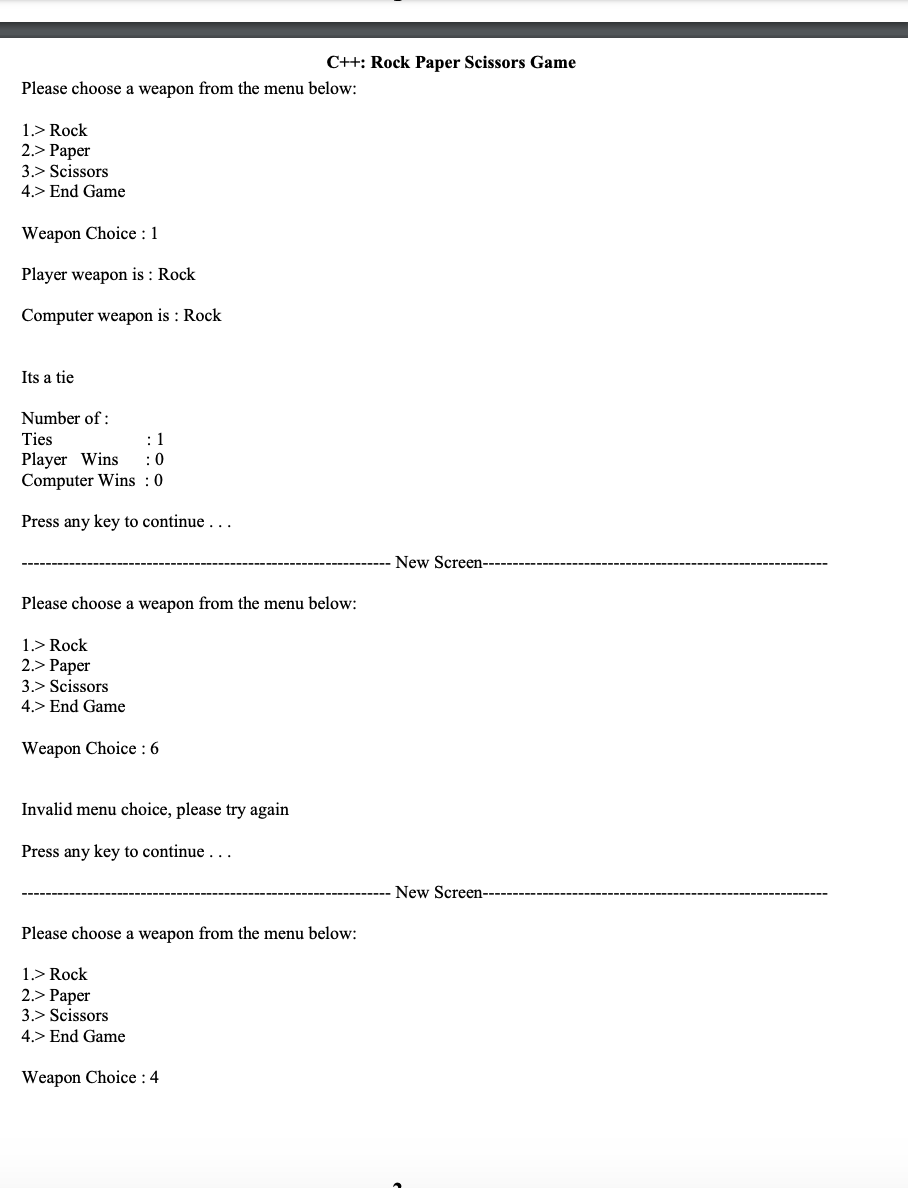 Solved C++: Rock Paper Scissors Game This Assignment You | Chegg.com