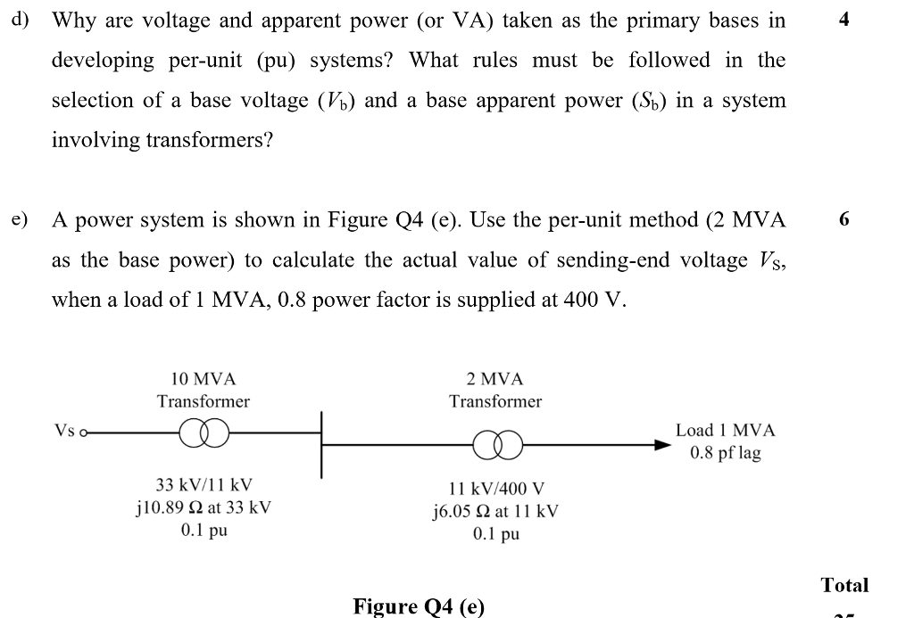 Solved d) Why are voltage and apparent power (or VA) taken | Chegg.com