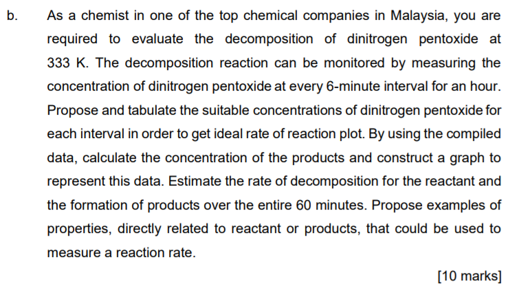 B As A Chemist In One Of The Top Chemical Companies Chegg Com