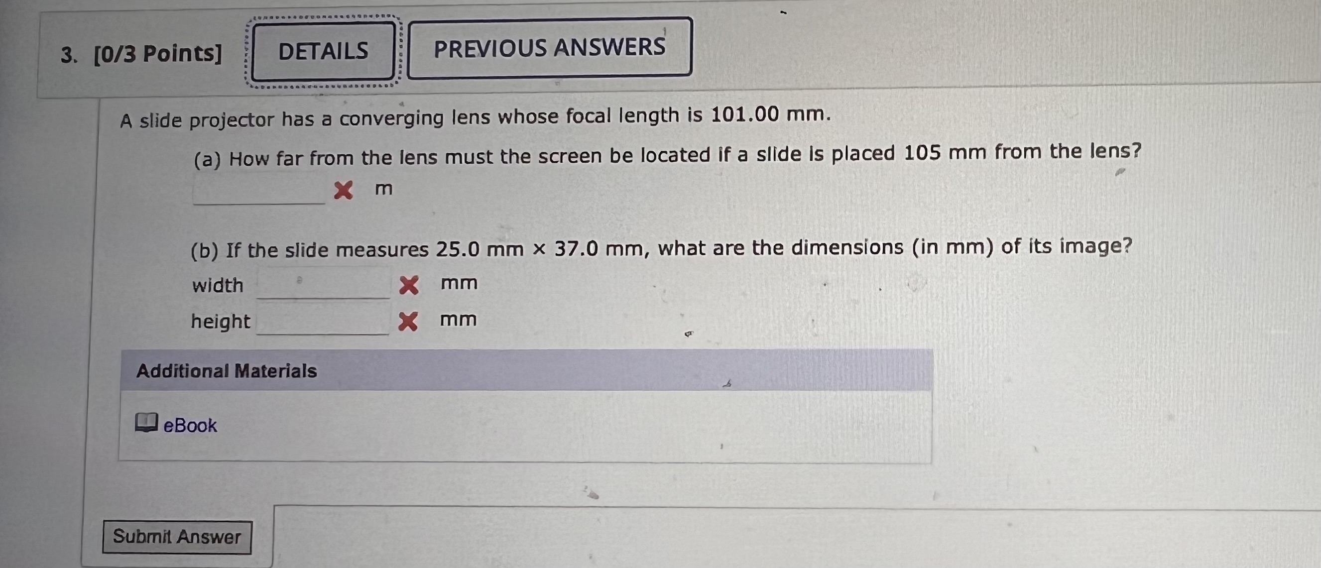 Solved A slide projector has a converging lens whose focal