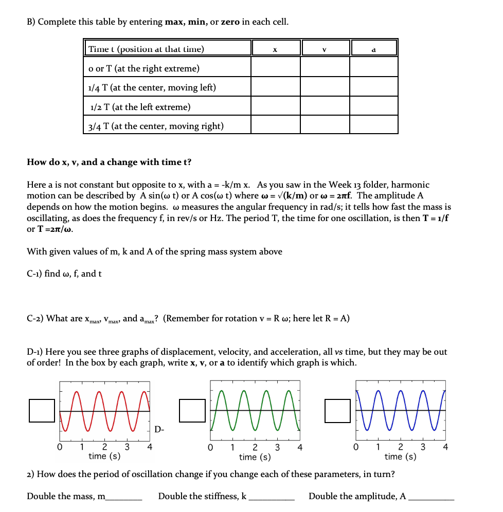 Solved Q 12 1 Spring Mass Oscillator Many Systems Can Os Chegg Com