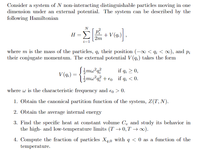 Solved Consider A System Of N Non-interacting 