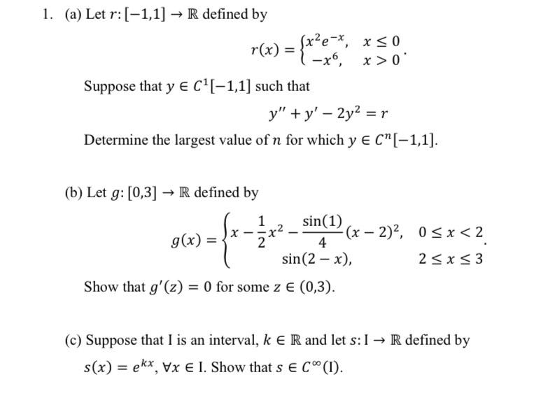 Solved 1 A Let R 1 1 R Defined By R X Cm So X Chegg Com