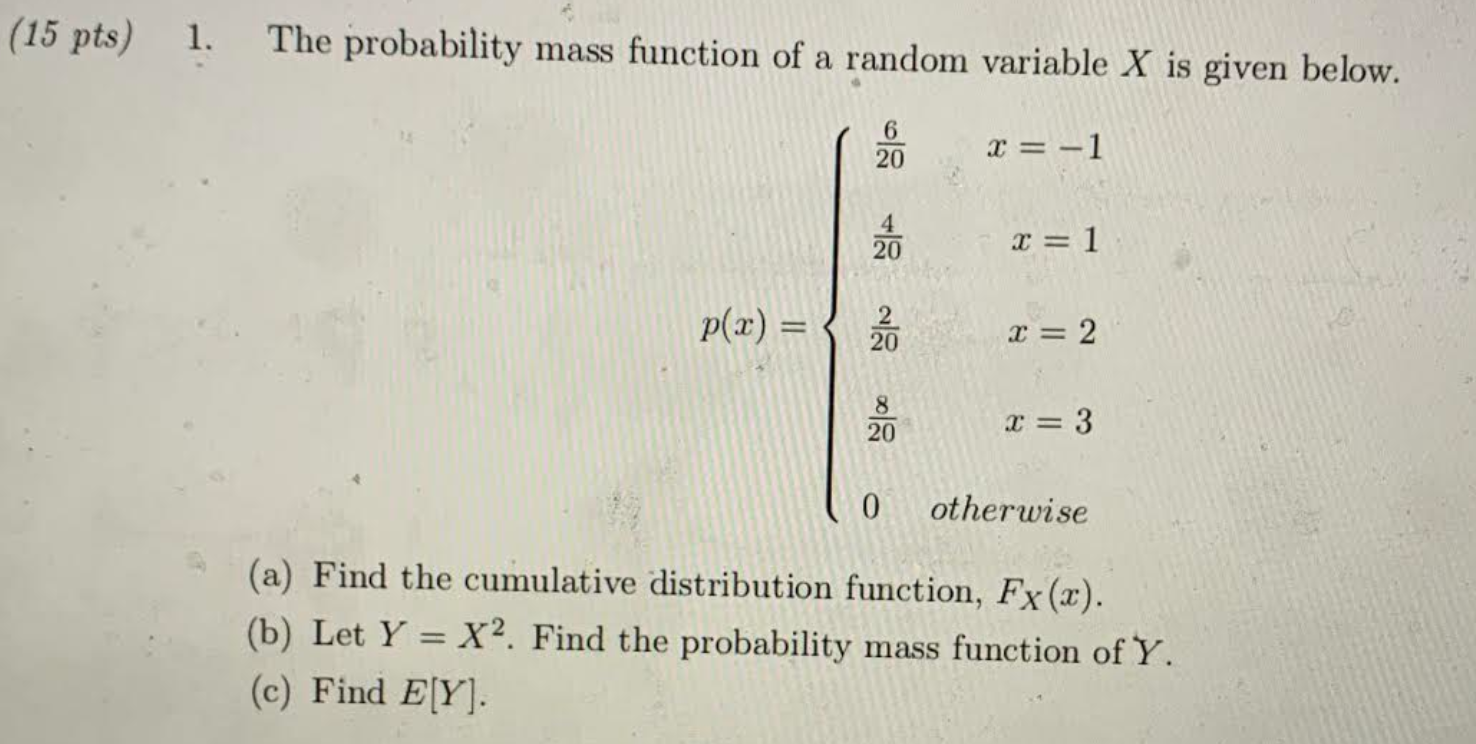 Solved The probability mas function of a random variable X | Chegg.com