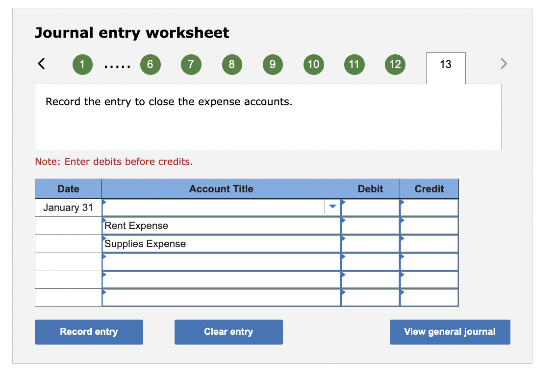 Solved Journal entry worksheet Record the entry to close the 