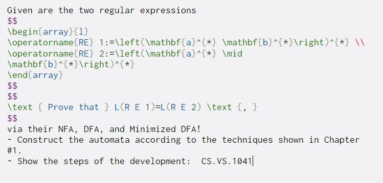 Solved Given are the two regular expressions $$ | Chegg.com