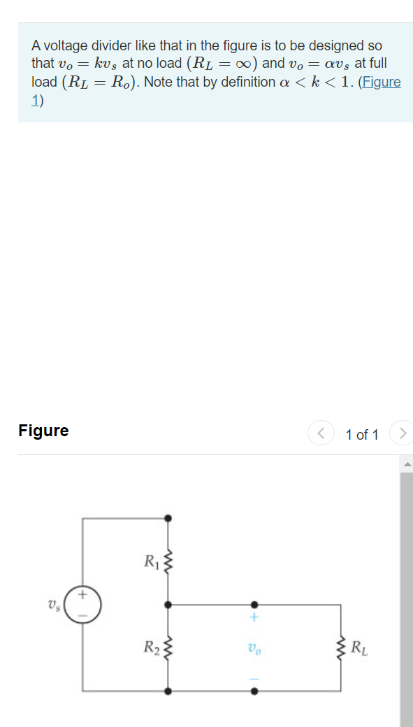 Solved A voltage divider like that in the figure is to be | Chegg.com